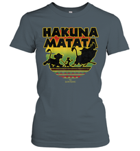 Load image into Gallery viewer, Disney The Lion King Simba Timon Pumba Worry Free Sunset Women Cotton T-Shirt