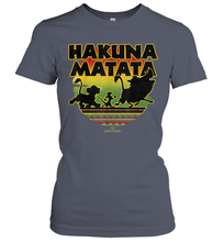 Load image into Gallery viewer, Disney The Lion King Simba Timon Pumba Worry Free Sunset Women Cotton T-Shirt