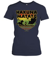 Load image into Gallery viewer, Disney The Lion King Simba Timon Pumba Worry Free Sunset Women Cotton T-Shirt