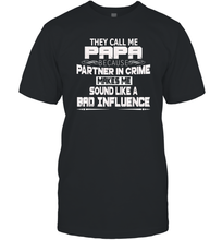 Load image into Gallery viewer, Funny Grandpa Gifts Shirts, Papa Partner In Crime Men Cotton T-Shirt