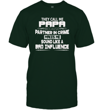 Load image into Gallery viewer, Funny Grandpa Gifts Shirts, Papa Partner In Crime Men Cotton T-Shirt