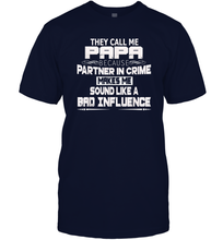 Load image into Gallery viewer, Funny Grandpa Gifts Shirts, Papa Partner In Crime Men Cotton T-Shirt