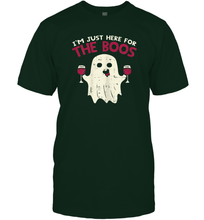 Load image into Gallery viewer, Womens Im Just Here For The Boos Funny Ghost Halloween Wine Lover Men Cotton T-Shirt