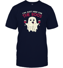 Load image into Gallery viewer, Womens Im Just Here For The Boos Funny Ghost Halloween Wine Lover Men Cotton T-Shirt
