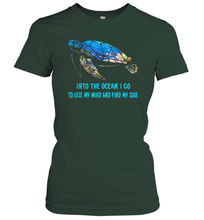 Load image into Gallery viewer, Into The Ocean I Lose My Mind And Find My Soul Turtle Women Cotton T-Shirt