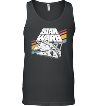 Load image into Gallery viewer, Star Wars Millennium Falcon Retro Rainbow Stripe Men Cotton Tank Top