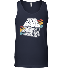 Load image into Gallery viewer, Star Wars Millennium Falcon Retro Rainbow Stripe Men Cotton Tank Top