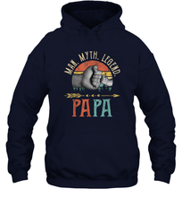 Load image into Gallery viewer, Papa Man Myth Legend T Shirt Vintage For Men Dad Father Unisex Hooded Sweatshirt