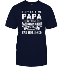 Load image into Gallery viewer, They Call Me Papa Because Partner In Crime Men Cotton T-Shirt
