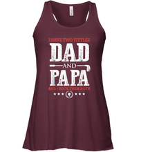 Load image into Gallery viewer, I Have Two Titles Dad And Papa Father's Day Golf Women Racerback Tank