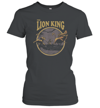 Load image into Gallery viewer, Disney Lion King Distressed Lion King Trio Graphic Tee Women Cotton T-Shirt