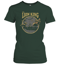 Load image into Gallery viewer, Disney Lion King Distressed Lion King Trio Graphic Tee Women Cotton T-Shirt