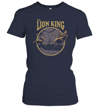 Load image into Gallery viewer, Disney Lion King Distressed Lion King Trio Graphic Tee Women Cotton T-Shirt