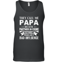 Load image into Gallery viewer, They Call Me Papa Because Partner In Crime Men Cotton Tank Top