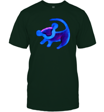 Load image into Gallery viewer, Disney Lion King Simba Cave Painting Blue Hue Men Cotton T-Shirt