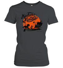 Load image into Gallery viewer, Disney Lion King Hakuna Matata Trio Orange Sunset Silhouette Premium Women Cotton T-Shirt