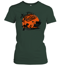 Load image into Gallery viewer, Disney Lion King Hakuna Matata Trio Orange Sunset Silhouette Premium Women Cotton T-Shirt