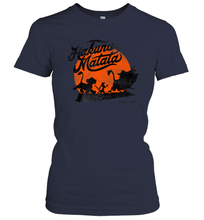 Load image into Gallery viewer, Disney Lion King Hakuna Matata Trio Orange Sunset Silhouette Premium Women Cotton T-Shirt