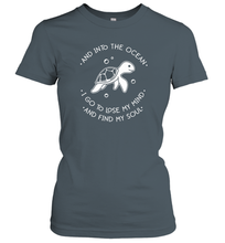Load image into Gallery viewer, And into the ocean i go to lose my mind and find my soul Premium Women Cotton T-Shirt