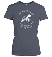 Load image into Gallery viewer, And into the ocean i go to lose my mind and find my soul Premium Women Cotton T-Shirt