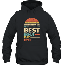 Load image into Gallery viewer, Best Bonus Dad Ever T Shirt Papa Vintage Papa Gift Daddy Unisex Hooded Sweatshirt