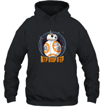 Load image into Gallery viewer, Star Wars BB 8 Beep Quote Circle Design Graphic Unisex Hooded Sweatshirt