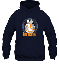 Load image into Gallery viewer, Star Wars BB 8 Beep Quote Circle Design Graphic Unisex Hooded Sweatshirt