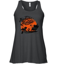 Load image into Gallery viewer, Disney Lion King Hakuna Matata Trio Orange Sunset Silhouette Premium Women Racerback Tank