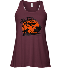 Load image into Gallery viewer, Disney Lion King Hakuna Matata Trio Orange Sunset Silhouette Premium Women Racerback Tank
