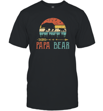 Load image into Gallery viewer, Papa bear T Shirt Vintage Daddy Wildling Father's Day Men Cotton T-Shirt