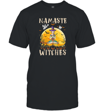 Load image into Gallery viewer, Womens Namaste Witches Love And Light Yoga with Moon Halloween Gift Men Cotton T-Shirt