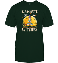Load image into Gallery viewer, Womens Namaste Witches Love And Light Yoga with Moon Halloween Gift Men Cotton T-Shirt