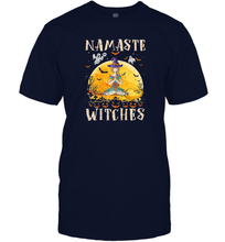 Load image into Gallery viewer, Womens Namaste Witches Love And Light Yoga with Moon Halloween Gift Men Cotton T-Shirt