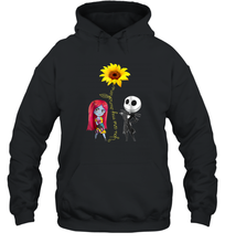 Load image into Gallery viewer, You Are My Sunshine Sunflower Jack Skellington Sally Unisex Hooded Sweatshirt