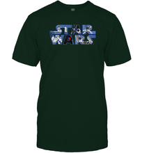 Load image into Gallery viewer, Star Wars Logo Millennium Falcon and Death Star Men Cotton T-Shirt
