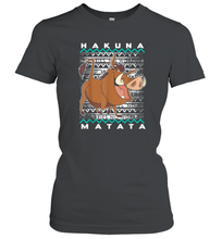 Load image into Gallery viewer, Disney Lion King Pumba Ugly Christmas Women Cotton T-Shirt
