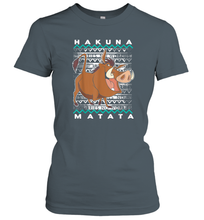Load image into Gallery viewer, Disney Lion King Pumba Ugly Christmas Women Cotton T-Shirt