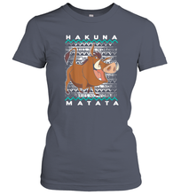 Load image into Gallery viewer, Disney Lion King Pumba Ugly Christmas Women Cotton T-Shirt