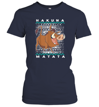 Load image into Gallery viewer, Disney Lion King Pumba Ugly Christmas Women Cotton T-Shirt
