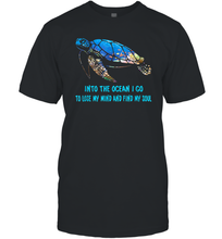 Load image into Gallery viewer, Into The Ocean I Lose My Mind And Find My Soul Turtle Men Cotton T-Shirt