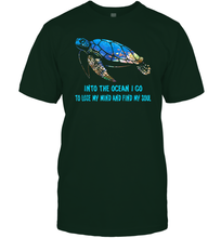Load image into Gallery viewer, Into The Ocean I Lose My Mind And Find My Soul Turtle Men Cotton T-Shirt