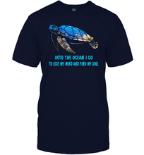 Load image into Gallery viewer, Into The Ocean I Lose My Mind And Find My Soul Turtle Men Cotton T-Shirt