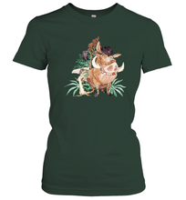 Load image into Gallery viewer, Disney Lion King Timon And Pumba Doodle Women Cotton T-Shirt