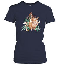 Load image into Gallery viewer, Disney Lion King Timon And Pumba Doodle Women Cotton T-Shirt