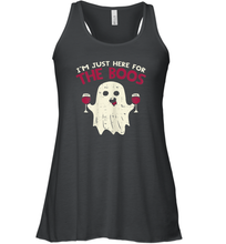 Load image into Gallery viewer, Womens Im Just Here For The Boos Funny Ghost Halloween Wine Lover Women Racerback Tank