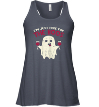 Load image into Gallery viewer, Womens Im Just Here For The Boos Funny Ghost Halloween Wine Lover Women Racerback Tank