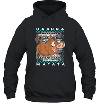 Load image into Gallery viewer, Disney Lion King Pumba Ugly Christmas Unisex Hooded Sweatshirt