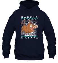 Load image into Gallery viewer, Disney Lion King Pumba Ugly Christmas Unisex Hooded Sweatshirt