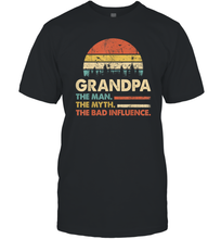 Load image into Gallery viewer, Mens Grandpa The Man The Myth The Bad Influence Men Cotton T-Shirt