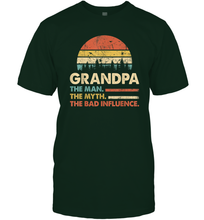 Load image into Gallery viewer, Mens Grandpa The Man The Myth The Bad Influence Men Cotton T-Shirt